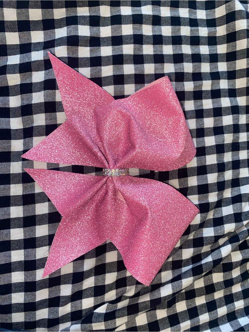 pink full sparkle cheer bow